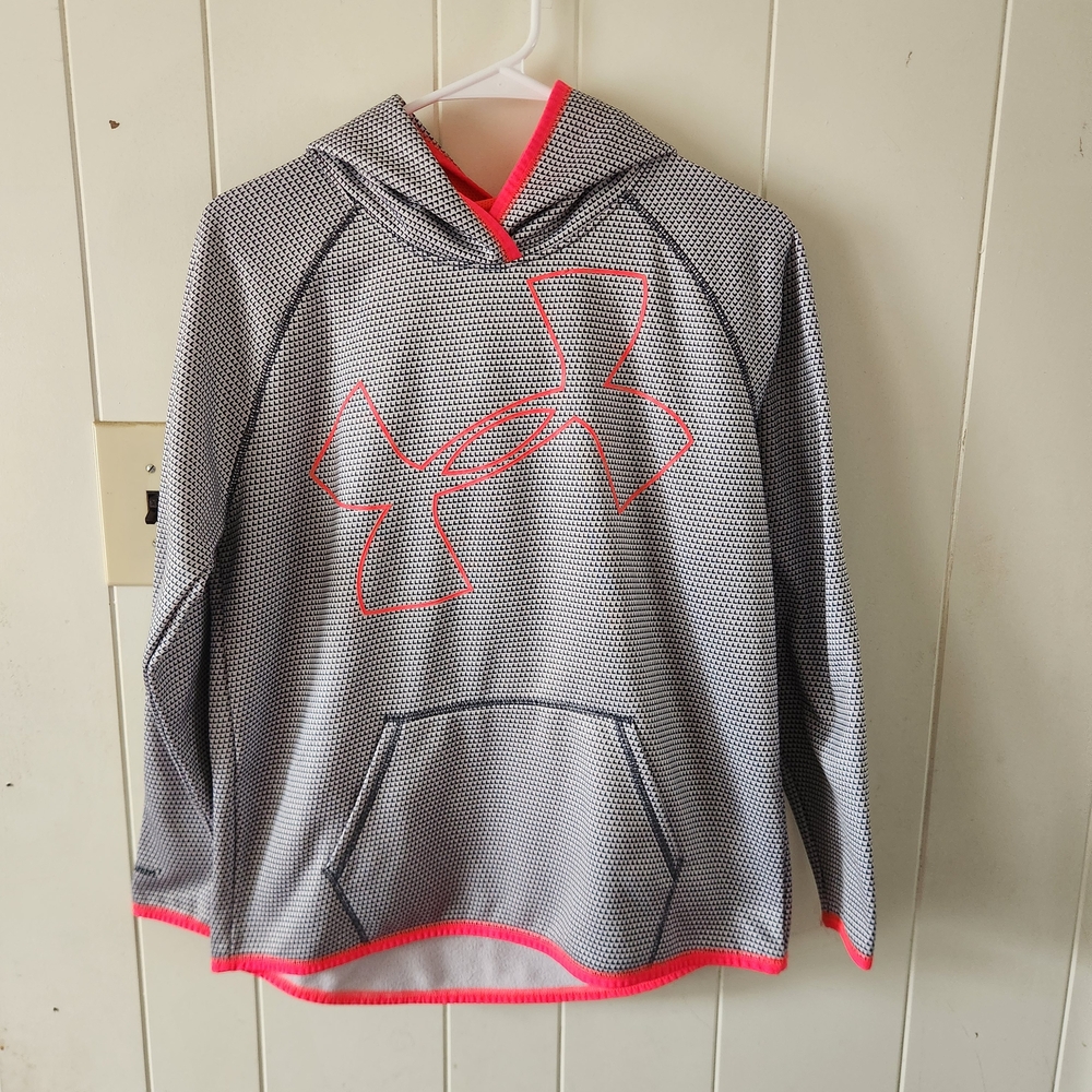 Kids Under Armour Black and White Hoodie Size YXL